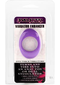 Evolved Vibrator Enhancer Silicone Accessory Thick Dildo, Purple