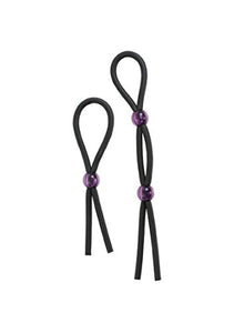 Doc Johnson Cock Ties - Fully Adjustable Silicone Cock Ties - Provides Maximum Sturdiness & Flexibility - Tie One Off! - Black