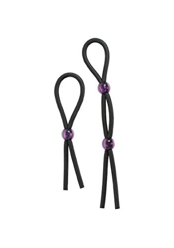 Doc Johnson Cock Ties - Fully Adjustable Silicone Cock Ties - Provides Maximum Sturdiness & Flexibility - Tie One Off! - Black