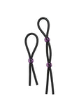 Doc Johnson Cock Ties - Fully Adjustable Silicone Cock Ties - Provides Maximum Sturdiness & Flexibility - Tie One Off! - Black