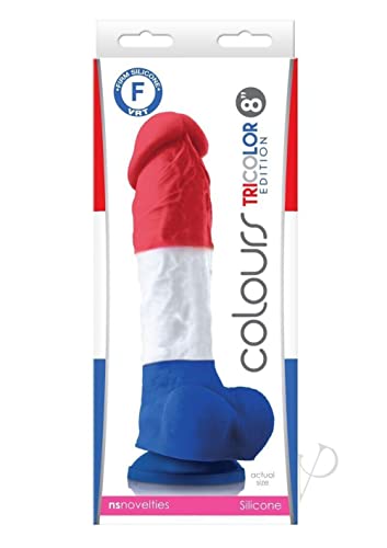 Ns Novelties Colours Pleasures - Tricolor 8 Inch Dildo - Red, White, And Blue