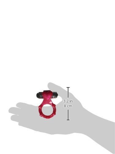 Doc Johnson Love Ring - Jellie Cock Ring With Clit Bumper & Quiet 7 Function Vibrating Bullet - Ruby Red