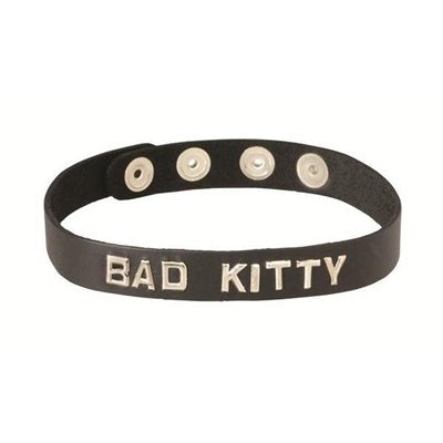 Spartacus Wordband Collar, Bad Kitty, Black