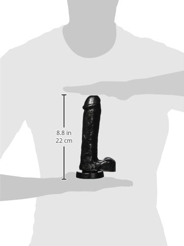 Cloud 9 Delightful Dong, Dildo -8'' Extra Thick With Realistic Balls And Suction Cup (Black), Black, 1.10 Pound
