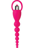 Adam & Eve Booty Bliss Vibrating Anal Beads, Pink | Waterproof Silicone Butt Plug With Removable Bullet Vibrator | 7.75 Total Length, 6 Insertable