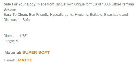 Tantus Sex/Adult Toys Bronco Anal Butt Plug - 100% Ultra-Premium Silicone Prostate Massager, Anal Safe For Men, Women, Lgbtq & C