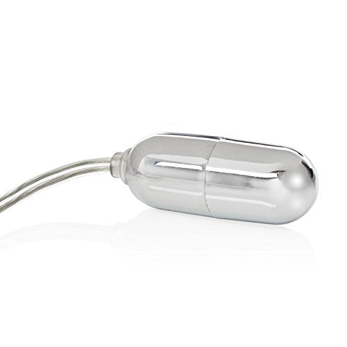 Calexotics Sterling Collection - Mini Wired Bullet Egg Vibrator - Sex Toys For Couples - Adult Vibe Massager - Silver - 1.5 Inch