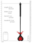 Ouch! Crop Black Heart With Red Lace Lrg