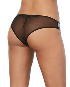 Dg Faux-Leather Cheeky Panty Black Xl
