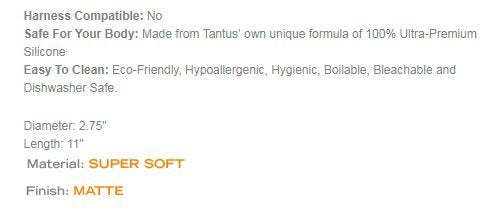 Tantus Sex/Adult Toys Hoss Advanced Dildo - 100% Ultra-Premium Super Soft Silicone Wand Massager, Harness & Machine Compatible For Anal, Vaginal, Men, Women, Lgbtq - Onyx