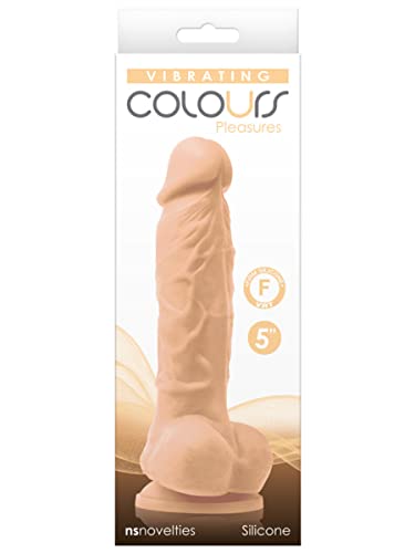 Colours - Pleasures - Vibrating - 5 Inch Dildo -  White