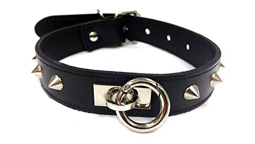Rouge O-Ring Studded Collar Thinner Blk