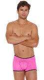Men'S Striped Mesh Boxer Brief Neon Pink S/M
