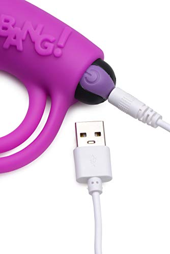 Bang! Silicone Cock Ring & Bullet W/ Remote Purple