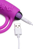 Bang! Silicone Cock Ring & Bullet W/ Remote Purple