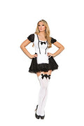 Elegant Moments Womens Mischievous Maid Costume 2 Pc. Dress & Head Piece Only, Black/White, Medium
