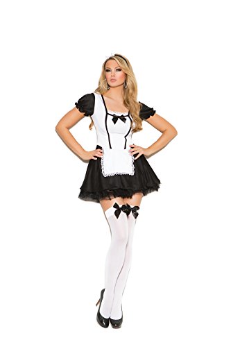 Elegant Moments Womens Mischievous Maid Costume 2 Pc. Dress & Head Piece Only, Black/White, Small