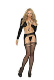 Elegant Moments Em-1351 Fishnet Thigh Hi With Lace Black / O/S