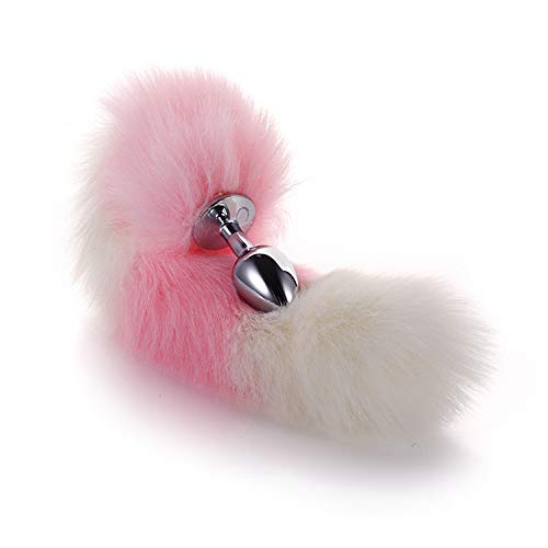 Butt Plug Tail Plug, Cute Fox Tail Plug Tail with Small Butt Plug Nipple Clamp Cat Ears Headband Metal Anal Sex Toys for Women M