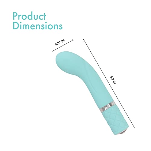 Pillow Talk Racy Mini Vibrator Flexible For Optimal G-Spot Stimulation Incremental Speed Control For Precise Power With Swarovski Crystal Button Rechargeable For Cordless Play (Teal)