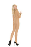 Elegant Moments Sheer Long Sleeve Bodysto - O/S - Nude