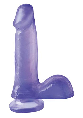 Basix 6-Inch Dong With Suction Cup, Purple