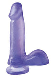 Basix 6-Inch Dong With Suction Cup, Purple