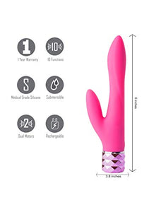 Victoria Rechargeable Silicone Dual Vibe Neon Pink