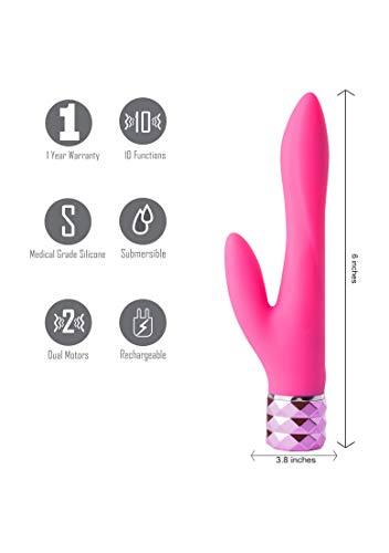 Victoria Rechargeable Silicone Dual Vibe Neon Pink
