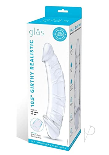10.5 Inch Girthy Realistic Glass Double Dong -  Clear