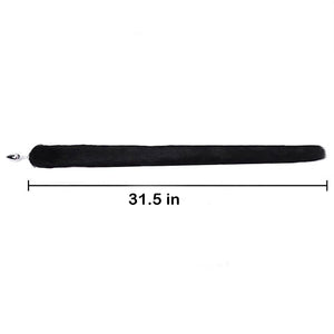 OOIIXX Anal Plug with Sexy Tail for Cosplay, Adult Sex Toys of Stainless Steel Anal Plug (Long Black, Small)