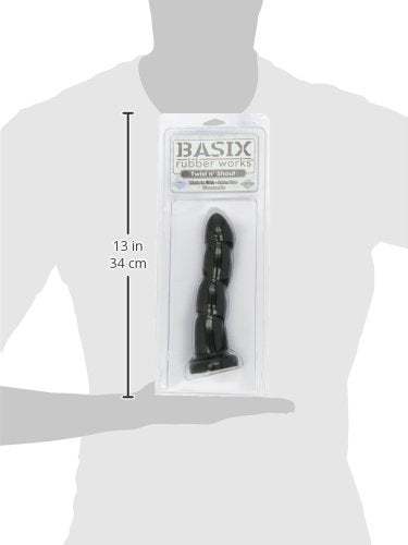 Basix Rubber Works 8-Inch Twist N Shout With Suction Cup Dong Black