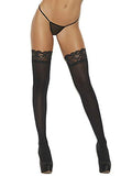 Opaque Thigh Hi W/ Silicone Lace Black O/S