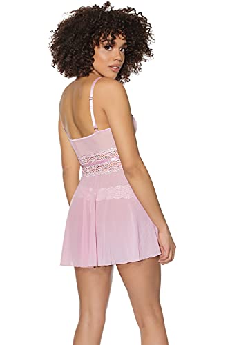 Coquette Babydoll & Thong-Pink X-Large-Hanging