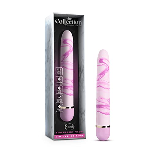 Blush Strawberry Fields 7" Wand Vibrator, Gentle, Satiny Smooth Finish, Not Overly Buzzy, Perfect For Beginners, Pink Marble