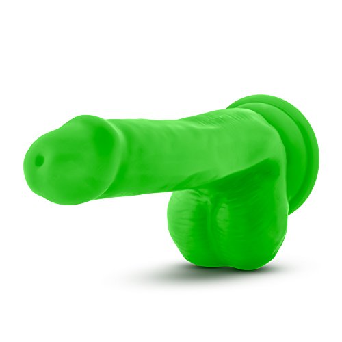 Blush Neo - 6 Inch Sensa Feel Dual Density Technology - Realistic Look And Feel Dildo With Strong Suction Cup - Harness Compatible - Neon Green
