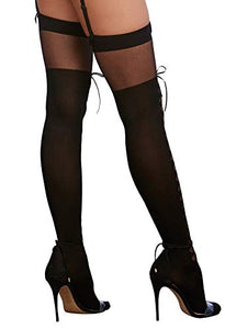 Dg Thigh High W/ Lace-Up Detail Blk Os