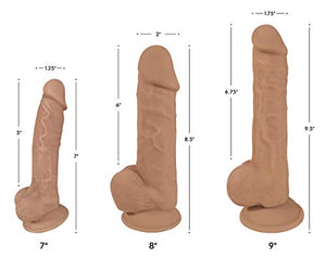 Fleshstixxx 7In Silicone Dildo W/ Balls Latte