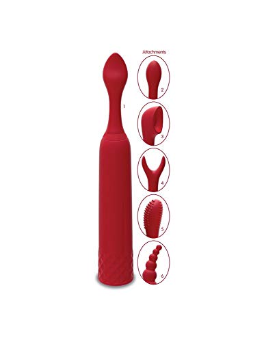 Doc Johnson Ivibe Select - Iquiver - 7Piece Set - 10 Vibrating Functions - 6 Silicone Interchangeable Heads - 10 Vibrating Funct