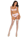 Bra, Garterbelt And Panty Baby Pink L