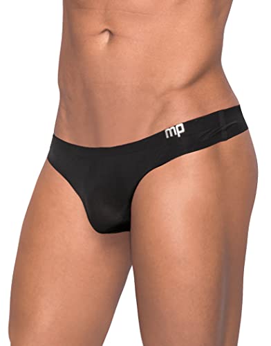 Mp Seamless Sleek Thong W/Pouch Blk S/M