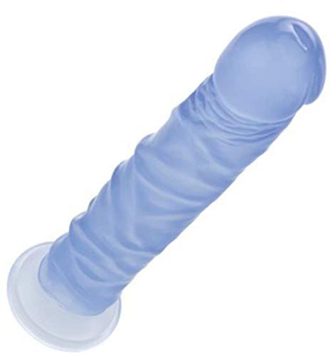 Adam & Eve Tall Boy Dildo, Blue | Realistic, Flexible Rubber Dildo | 8.5 Inches Insertable Length | Great With Water Based Lubes