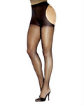 Fantasy Lingerie Thong Back Pantyhose Black