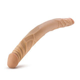 Blush B Yours Realistic Double Dildo - 14 Inch Length By 1.5 Inch Thick Shaft Dong - Two Headed Dp Adult Product - Pronounced Head On Each End For Enhanced Pleasure - Sex Toy For Partners Men Women
