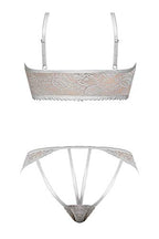 Ms Lace Me Up Bra& Cageback Panty Gry Lx