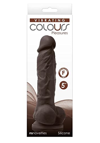 Colours Pleasures Vibrating 5 Dildo Dark Brown &quot;