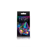 Rear Assets Anal Butt Plug - Multicolor - Small - Heart-Shaped (Rainbow Jewel)