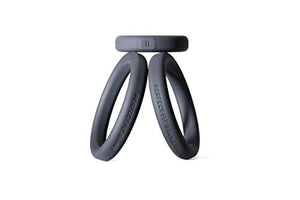 Perfectfit Brand Xact-Fit Play Zone Cock Ring Kit Stackable Silicone Multiple Sizes Firm Fit Durable Set Of 9 Rings With Sturdy Storage Cone