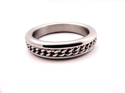 M2M Ring Stainless Steel 1.75 Inch, Chain Inlay