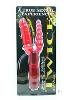 Golden Triangle Twice Da Vice Waterproof Multi-Speed Vibrator, Red
